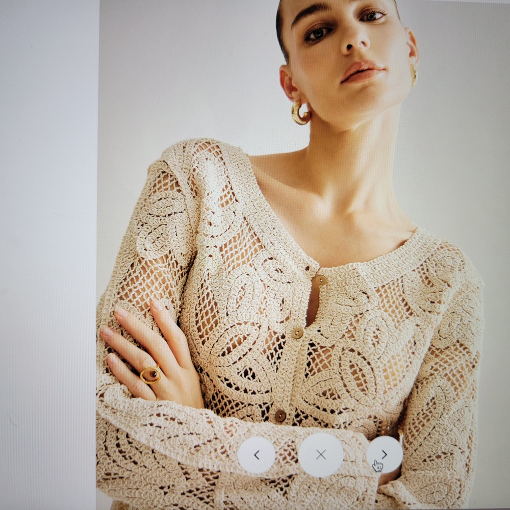 Commense Cream Lace Cardigan - Picture 5 of 11